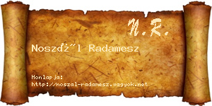 Noszál Radamesz névjegykártya